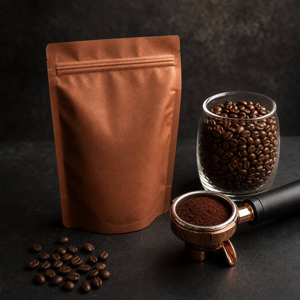 Preparare espresso cu portafilter și boabe Dose pe blat antracit